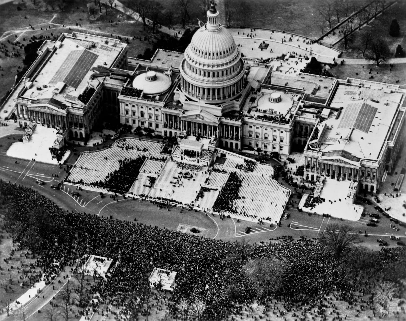 A crowd gathered at Franklin D. Roosevelt’s 1933 inauguration.